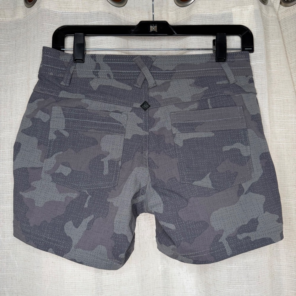 prAna Halle Short II Camo Charcoal Gray Hiking Outdoor Stretch Women's Size 2 - Picture 2 of 6